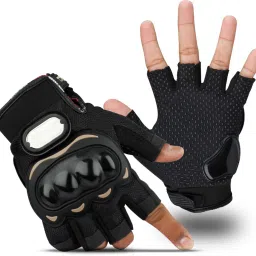 Motorcycle_Bike Riding Hard Knuckle Gloves Breathable & Protective Half Finger Riding Gloves-image-18