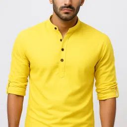 Men Solid Cotton Blend Straight Kurta-picture-15