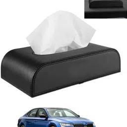 Black Tissue Holder Leatherite/Include Tissue/Save Space For Home/Car/Office-211 Vehicle Tissue Dispenser-picture-19
