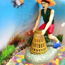 aquarium Decorative fisher man Toy Fish Tank Decor Toy Laterite Unplanted Substrate-image-99
