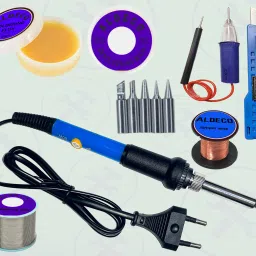 Pack of 7 Soldering Iron Kit with Continuity Tester and Other Helping Items 60 W Temperature Controlled-2