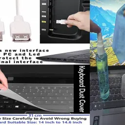 ANJO Keyboard-LEDMouse-Pad-Hub-Cleaner-OTGM&C-Ext-LED-Skin-14.6iScrn&KeyGuard&Sleeve Combo Set image 4