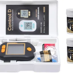 control d Advanced Diabetes Meter Glucose Blood Sugar Testing Monitor with 100 Strips Glucometer image 2