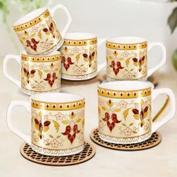 Pack of 6 Ceramic Cup-9 (pack of 6) Bone China Premium-15