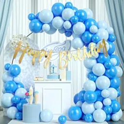 Sky Pastel Blue Balloons, Happy Birthday Banner Decoration Kit Pack Of 40-image-61