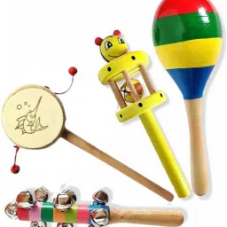 Get Your Child's Playtime Rolling with Pack of 4 Rattles Set for Kids Rattle-19