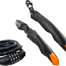 Bicycle Front & Rear Mudguard with Night Reflector With Premium Cycle Chain Lock Full Length Front & Rear Fender-image-31