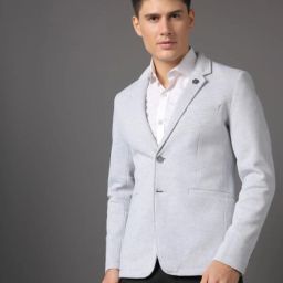 Men Solid Single Breasted Casual Blazer-image-6