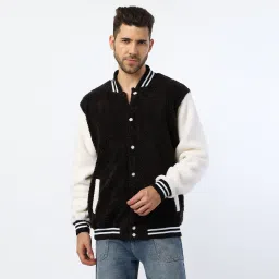 Men Colorblock Varsity Jacket-image-14