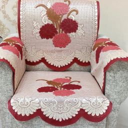 Cotton Floral 3+1+1 Seater Sofa Cover-image-71