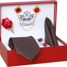 RANDOM STRIPE Silk Cufflink & Tie Pin Set-picture-27