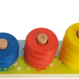 trinkets & more - Rainbow Calculation Counting Stacker (15 Pieces) | Number Learning Stacking Rings | Early Educational Toys for Toddlers Kids 18 Months + image 2