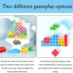 arizon Tetra Tower Stack and Balance Game, 16 Building Blocks for Kids image 5