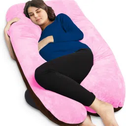 velvet U shaped Reversible Microfibre Solid Pregnancy Pillow Pack of 1-image-26