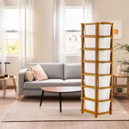Containers Kitchen Rack 7 Layer White Compartments Kids & Home Plastic Standing Chest of Drawers Plastic-image-43