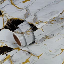 200 cm White And Black Gold Wallpaper Self Adhesive Sticker-image-62
