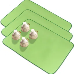 Kuber Industries Green 3 Pieces Rectangular Reversible Microfiber Dry Mats image 2