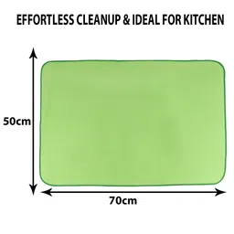 Kuber Industries Green 3 Pieces Rectangular Reversible Microfiber Dry Mats image 5