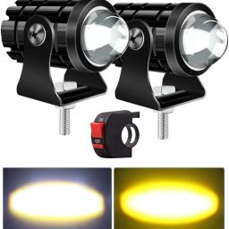 Universal Fog Light Lamp Projector Mini driving Lens Spotlight (Pack of 2) Fog Lamp Motorbike LED (9 V, 40 W)-0