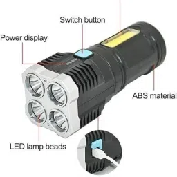 Sahaj Enterprise LED 5W Torch Light Rechargeable Torch Flashlight USB Fast Charger Power Bank Smart Bulb image 3