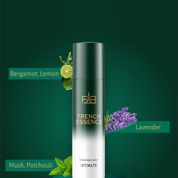 FRENCH ESSENCE Set of Orange & Cinnamon Body Wash 300 ml + Intimate Perfume Spray 120ml-80