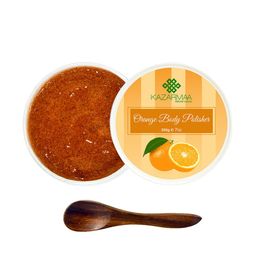 KAZARMAA Exfoliating & Skin Lightening Orange Body Polisher - with wooden spoon - 200 g-22