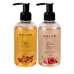 KEYLN Naturals Set of Coffee & Rose Body Wash with Vitamin E - 200 ml each-15