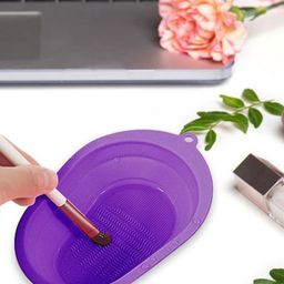 FEELHIGH Silicon Makeup Brush Cleaning Bowl & Washing Tool Scrubber - Purple-image-46