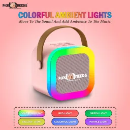 daily needs shop Bluetooth Wireless Speaker With Karaoke Mic With RGB Light Rechargeable Microphone image 4