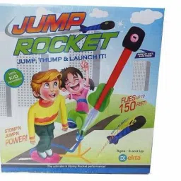 toykit Jump Rocket -Jump Thump and Launch it : Stomp Launcher & 3 Foam Tipped Rockets with Whistling Sound | Flies upto 150 feet for Kids (Multicolor) image 2