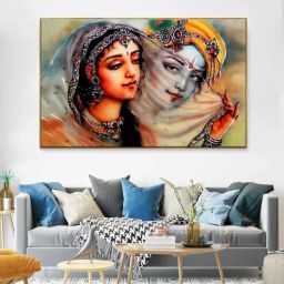 dekorstation Krishna Meerabai Love Multicolour Canvas Art Print-picture-15