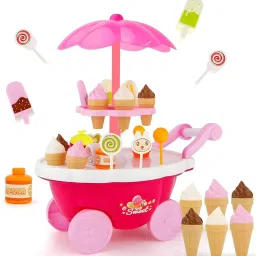 Ice Cream Play Cart 39 Pcs Trolley Truck Kitchen Set Toy without Music-10