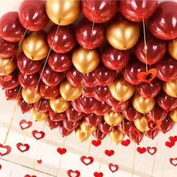 Solid Metallic Red & Golden balloons (50 Pcs) Balloon-image-38