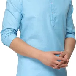 Men Solid Cotton Blend Straight Kurta-image-12