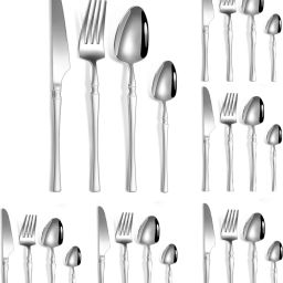 Elegant Silver Stainless Steel Spoon Set for Upscale Dining – Set of 6 (24Pcs) Stainless Steel Cutlery Set-image-27