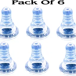 Anti-Colic Easy Flo Silicone Teats/Nipples | Narrow Neck Feeding Bottle Nipples (Pack of 6) Medium Flow Nipple-7