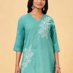 RANGMANCH BY PANTALOONS Embroidered Cotton Tunic-picture-48