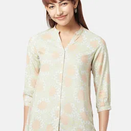 AKKRITI BY PANTALOONS Mandarin Collar Printed Tunic-image-57