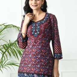 MEESAN Floral Printed Straight Tunic-picture-37