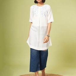 Marigold Lane Floral Embroidered Cotton Ethnic Tunic-image-50