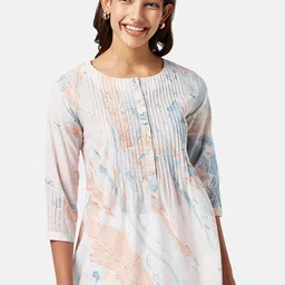 AKKRITI BY PANTALOONS Printed Cotton Round Neck Tunic-image-20