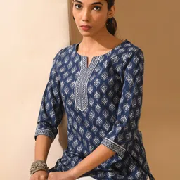 MEESAN Ethnic Motifs Printed Cotton Ethnic Tunic-58