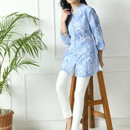 MEESAN Mandarin Collar Printed Tunic-image-86