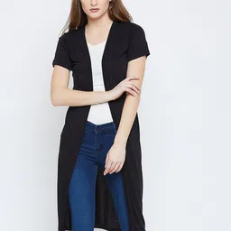 PUNK Graphic Printed Open Front Longline Shrug-27