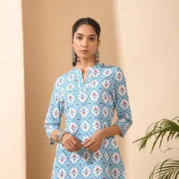 KALINI Ethnic Motifs Printed Cotton Tunic-image-40