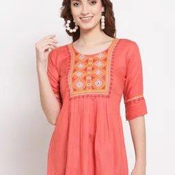 SERONA FABRICS Viscose Rayon Embroidered Tunic-picture-5