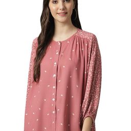 Gipsy Women Peach & White Printed Tunic-picture-7