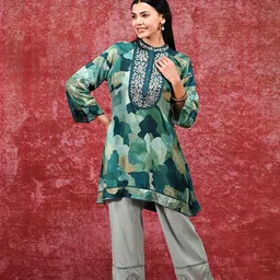Lakshita Printed Mandarin Collar Straight Kurti-image-50