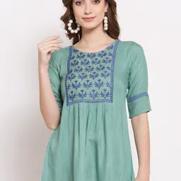 SERONA FABRICS Floral Embroidered Ethnic Tunic-image-80