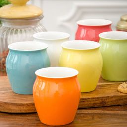 SONAKI Set Of 6 Multicoloured Bone China Kulladh Cups-image-1